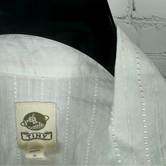 Tiny By Anthropologie Gray and White Long Sleeve Ribbed Button Down Size Small - Picture 4 of 6